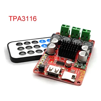 TPA3116 Bluetooth Uztvērējs 50W*2 Digitālā Audio Pastiprinātāju Valdes TF Kartes, U Diska Atskaņotājs, FM Radio ar Tālvadības Contro