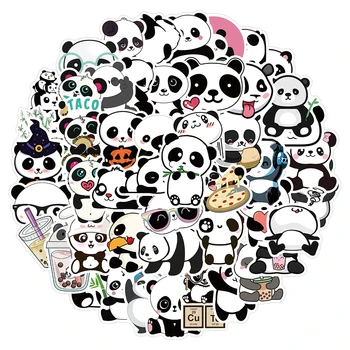 50GAB Jautri Ikdienas Dzīves Ikdienas Panda Uzlīmes Kawaii Karikatūra Dzīvnieku Uzlīme DIY Tālrunis Bagāžas PS4 Velosipēdu Skeitborda Pegatina Attēls 2