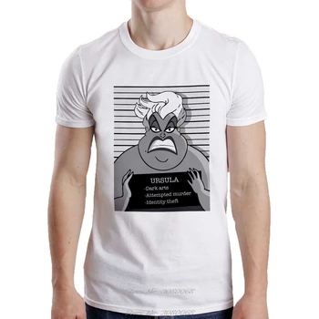 Ursula Mugshot T-krekls Princese Smieklīgi Noziedzīgu Astoņkāji Tee Sirēna Nelietis Top Vīriešu T Krekls Drukas Kokvilnas ar Īsām Piedurknēm T-Krekls