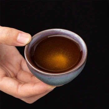 Keramikas Kung Fu Tējas Tase Ķīniešu Kung Fu Tējas Uzstādīt Uz Teacup Kausa Radošās Keramikas Meistars Jianzhan Tējas komplektu un Bļoda Attēls 2