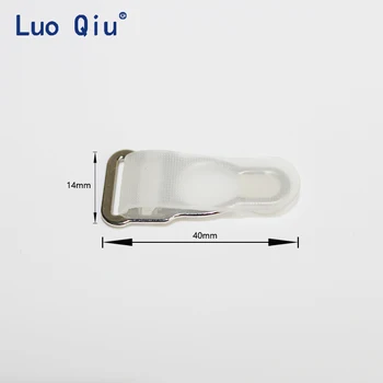 LUO QIU 1.4 cm Šūšanas materiāli Augstas kvalitātes niķeļa sakausējuma pārklājumu zeķu klipu prievīte jostas stiprinājums Cinka sakausējums+PP 100gab/iepak T22-2 Attēls 2