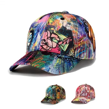 GRAFITI Cepure Vīriešiem, Sievietēm, Beisbola cepure, lai Rap Dziedātājs, Dejotājs Izpildītājs Mākslinieks Harajuku Casquette Multicolor