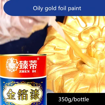 50g/ pudele karstspiedes spilgti Zelta krāsas,Metāla, lakas, koka krāsas, bez garšas eļļas bāzes krāsas,var tikt lietots uz jebkuras virsmas Attēls 2
