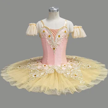 Bērni Rozā Sequined balerīna baleta TUTU kleitu bērniem pankūku tutu deju tērpus valkā apģērbu, Ilgi baleta kleitu meitenēm