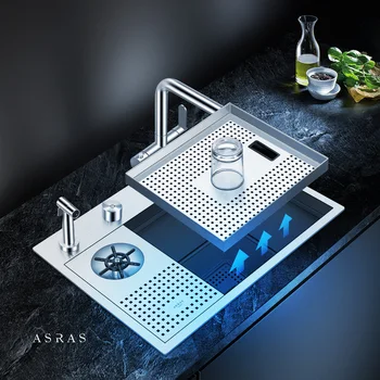 Asras SUS304 roku darbs, virtuves izlietnes kausa rinser ūdens sprinkleru virtuves krāna drainer BEZMAKSAS PIEGĀDE Attēls 2