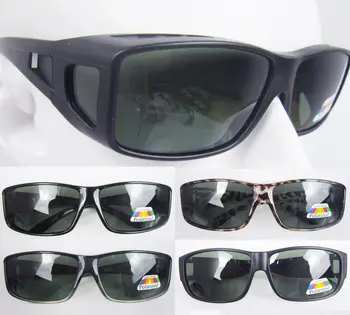 Agstum Sporta Polarizētās izliektais Saulesbrilles, Aizsargbrilles, Klipu valkāt ietilptu vairāk nekā brilles Zaļo lēcu