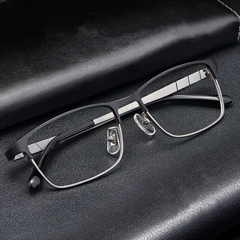 KatKani Vīriešu Biznesa Pilna Kadra Tīra Titāna Briļļu ietvaru Ultra Light Elastīgu Kāju Optisko Recepšu Brilles HT0137 Attēls 2