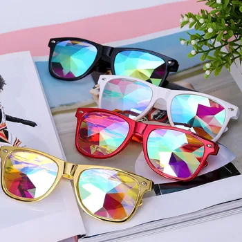 Samjune Kaleidoskops Brilles Rave Festivāls Puse EDM Saulesbrilles Diffracted Objektīvs luksusa saulesbrilles lunette de soleil femme lentes