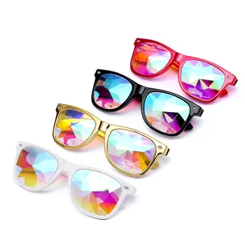 Samjune Kaleidoskops Brilles Rave Festivāls Puse EDM Saulesbrilles Diffracted Objektīvs luksusa saulesbrilles lunette de soleil femme lentes Attēls 2
