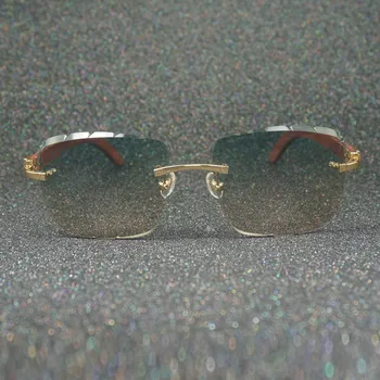 Kārters Vīriešu Saulesbrilles Vintage C Deco Oriģinālās Saulesbrilles Vīriešiem Robaina Mala, Caurspīdīga Glāzes Sarkanā Koka Brilles Zvejas Attēls 2
