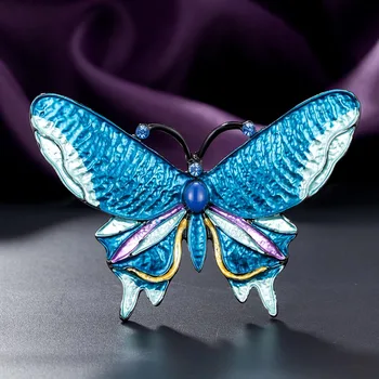 Zlxgirl Jaunas Ielidošanas krāsainu Emalju tauriņš forma, kukaiņu piespraudes, rotaslietas sievietēm jaunā gada dāvanas modes karikatūra šalle adatas