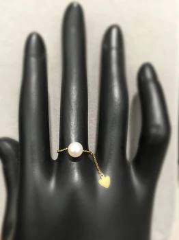 6-7MM Dabas Jūras Pērle gredzenu Japāna Akoya Pērle Apaļa Regulējams izmērs modes rotaslietas Sievietes Attēls 2