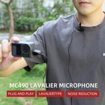 Tipa-C Lavalier Mikrofons insta360 Vienu R RS Trokšņa samazināšanas Ierakstīšanas Mikrofons Darbības 2 3 Vienā R RS Mikrofoni H8WD Attēls 2