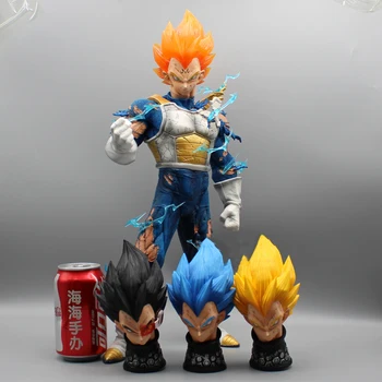 46cm Vegeta Attēls Rotaļlietu Anime Dragon Ball Z GK Super Bule Saiyan Vegeta Rīcības Kolekcija Lielās Statuja Statuetes Lelle Bērnu Attēls 2