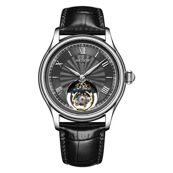 ĒZOPA Tourbillon Skelets Vīriešu rokas Pulkstenis Ūdensizturīgs Mehāniskās Rokas-vēja Skatīties Vīriešu Pulkstenis Sapphire Gaismas часы с турбийоном