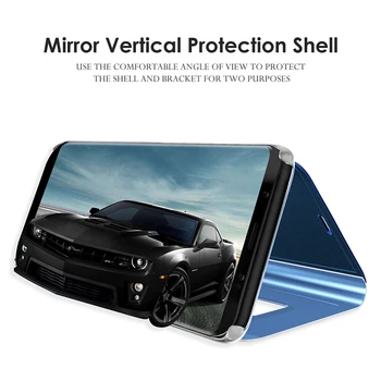 Spogulis Ādas Smart Flip Tālrunis Case For Samsung Galaxy A10 A20 A20E A30 A40 A50 A60 A70 A80 A90 M10 M20 M30 S10 S10E S8 S9 Plus Attēls 2