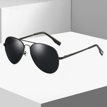 FUQIAN Classic Izmēģinājuma Polarizētās Saulesbrilles, Vīriešu Modes Metāla, Saules Brilles Sievietēm Black Braukšanas Brilles Ieplests UV400