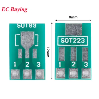 100gab SOT89 SOT223, lai IEMĒRKŠANA PCB Pārsūtīt Valdes Pin Adapter Converter Plāksnes dubultsienas 1.5 mm 2.3 mm uz 2.54 mm Pin Piķis Pinboard