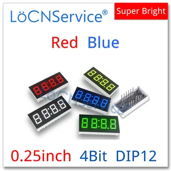 LoCNService 30PCS 0,25 Collu Digital Caurule, LED Displejs, 4 Bitu Sarkans Balts Zils Dzeltens Zaļš Kopējo Anoda / Katodu 7 Segmentu 0,25 collu