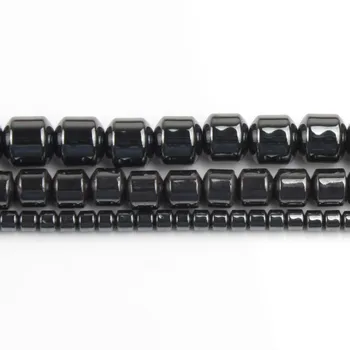 3x3/6x5/8x7mm Dabas Black Hematites Akmens Cilindru Distances Zaudēt krelles, Lai Aksesuāri Juvelierizstrādājumi Pieņemšanas Diy Aproce 15
