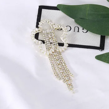 Dmari Luksusa Rotaslietas Rhinestone Ilgi Diegu Pušķis Kritums Piespraudes Korejas Modes Tauriņu Atloks Pin Sieviešu Apģērbs