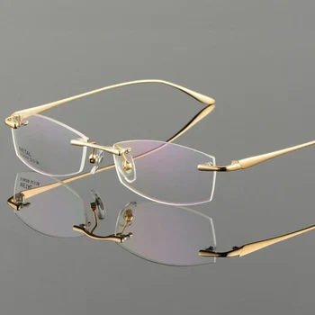 CUBOJUE Zelta Lasījumā bez apmales Brilles, Vīriešu, Sieviešu Anti Zilās Gaismas 0 +100 150 200 250 300 350 Dioptriju Brilles Rāmis Vīriešiem