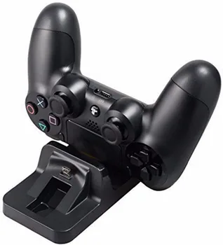 Par PS4 Gamepad USB Port Dual Uzlādēšanas Doka Staciju Statīva Turētāju Atbalsta Lādētājs Sony PS4/PlayStation 4 Slim Spēļu Kontrolleris Attēls 2