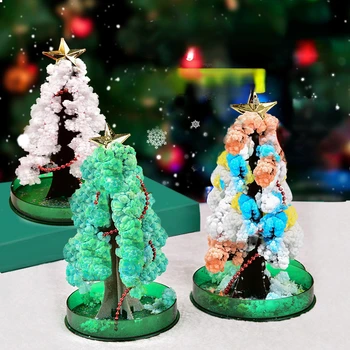 Magic Mini Chirstmas Koku Radošo Burvju Kristāla Koki Aug Ar Burvju Ūdens Ziemassvētku Dāvanas Bērniem Navidad DIY Ziemassvētku Rotājumi