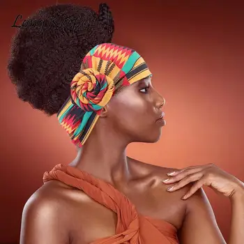 Āfrikas Drukas Galvas Modes Sieviešu Mezgloti Šalle Hairbands Matu Aksesuāri Dāmām Ziedu Turban Apsēju, Bandanas HairBand