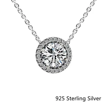 Autentisks 925 Sterling Silver Classic Elegance Kaklarota Šarmu Skaidrs CZ Der DIY Kulons Oriģinālā Kaklarota Sievietēm Dāvanu