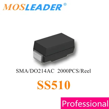 Mosleader SS510 SMA 2000PCS SR510 DO214AC 5.A 100V ražots Ķīnā Augstas kvalitātes Schottky Barjeru Diodes Taisngriezis
