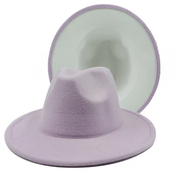 cepures fedoras platām malām cepure Panama filca cepuru vīriešu džeza cepuri baznīca top cap britu sievietes fedoras cepures vīriešiem шляпа женская Attēls 2