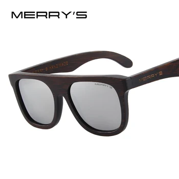 MERRYS DIZAINA Vīriešu Koka Polarizētās Saulesbrilles, kas ir ROKU darbs, 100% UV Aizsardzība S5085