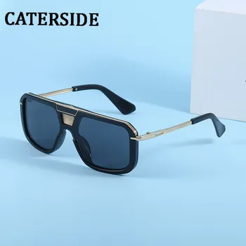 CATERSIDE Lielizmēra Kvadrātveida Vīriešu Saulesbriļļu Modes Luksusa Zīmolu Dizainera Unisex Stilīgs, Saules Brilles Retro Ceļojumu Brilles UV400