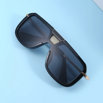 CATERSIDE Lielizmēra Kvadrātveida Vīriešu Saulesbriļļu Modes Luksusa Zīmolu Dizainera Unisex Stilīgs, Saules Brilles Retro Ceļojumu Brilles UV400 Attēls 2