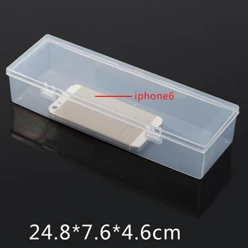 Caurspīdīgs plastmasas garās kvadrātveida kaste Glabāšanai Kolekcijas Produkta iepakojuma kaste mērci gadījumā, mini Gadījumā ārpus lielums 25.3*8*5cm Attēls 2