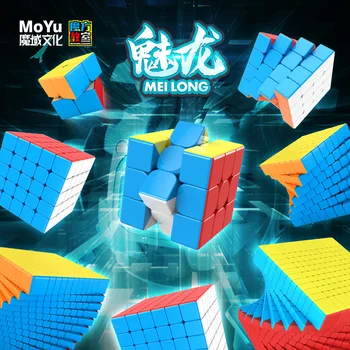 MOYU Meilong Magic Cube stickerless 2x2 3x3 4x4 5x5 6x6 7x7 Megaminx Ātrums Puzzle Rotaļlietas Klucīši Dāvanu Magic Cube Stress Rotaļlietas