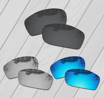 E. O.-S 3 Pāriem Black & Silver & Ice Blue Polarizētās Lēcas Nomaiņa, lai Oakley Fives Brusas Saulesbrilles
