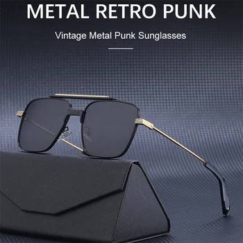 2022 Laukumā Saulesbrilles Vīriešiem Retro Modes Brilles, Saulesbrilles Sieviešu Luksusa Toņos Par Vintage Oculos De Sol Masculino Okulary Attēls 2