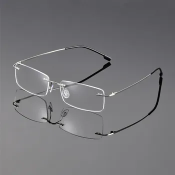 Titāna sakausējuma recepšu brilles vīriešiem bez apmales tuvredzība brilles sievietēm Tuvredzīgs Brilles gatavo brilles -0.50 -6.00