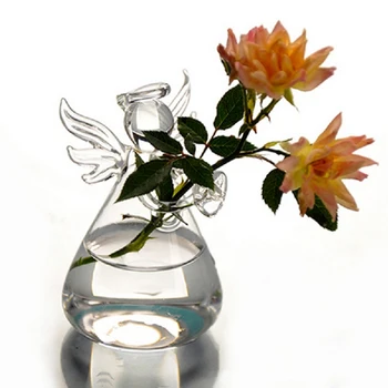 Karstā Pārdod Mini Eņģelis Ziedu Karājas Stikla Vāze, Vāze Poda Augiem Tvertnē Terārija Pudeli S Attēls 2