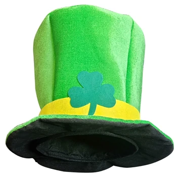 Svētā Patrika Dienas Shamrock Āboliņš Zaļā Samta Top Hat Īrijas Rūķīti Klp Cosplay Kostīms Puse Apdare Labu Piederumi Attēls 2