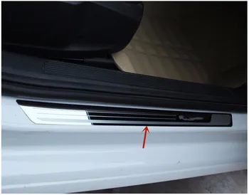 Par Volkswagen Golf 7 2010-2021 nerūsējošā tērauda auto sliekšņa aizsargs Laipni pedāli anti-scratch aizsardzības auto piederumi