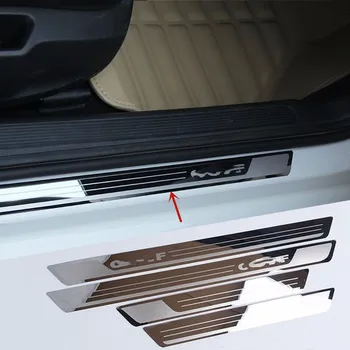 Par Volkswagen Golf 7 2010-2021 nerūsējošā tērauda auto sliekšņa aizsargs Laipni pedāli anti-scratch aizsardzības auto piederumi Attēls 2