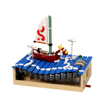 KM-113519 Zeldaed Spēle Jahtu Jūras Bloki Wind Waker Piedzīvojumu uz Lielās Jūras Skatuves Turnable Ķieģeļu Rotaļlietas kidsGifts