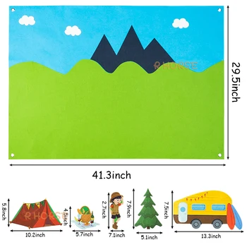 46Pcs Kempings Jutos Valdes Stāstu Kopums Piedzīvojumu Nometnē No Meža Tēmu Pirmsskolas Agrīnās Mācīšanās Stāstu Montessori Rotaļlietas Bērniem Attēls 2