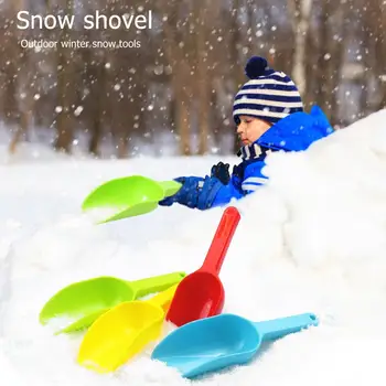 Āra Ziemas Bērnu Bērni, Sniega Smilšu Liekšķere Lāpsta Plastmasas Rotaļlieta Bērniem Spēlēt Sniega Kaujas Rīki Vasaras Pludmales Scoop Jautrības Rotaļlietas Attēls 2