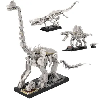 Km Jurassiced Dinozauru Fosiliju Skelets Spinosaur Giraffatitan Mosasaurus Pūķis, Celtniecības Bloki, Apkopot Bērniem, Rotaļlietas, Dāvanas,
