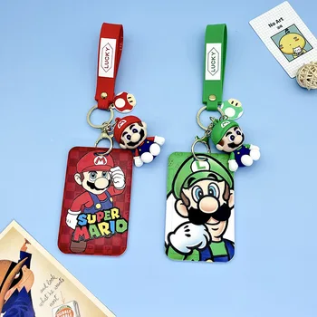 Super Mario Bros Anime Skaitļi Luigi Mario Yoshi Bowser Kartes Piedurknēm, Bērnu Skolas Karti Keychain Kulons Bērniem Dzimšanas dienas Dāvanas