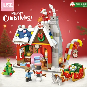 Loz 1223 Dimanta Mini Ielu, Celtniecības Bloki Namā Ziemassvētku Eglīte Santa Claus Draudzenēm Pilsētas Ķieģeļi Rotaļlietas Bērniem Ziemassvētku Dāvanu